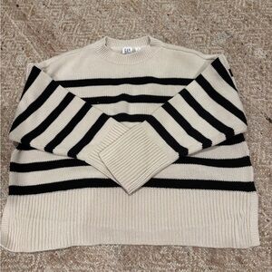 GAP kids Striped Black and Cream Sweater